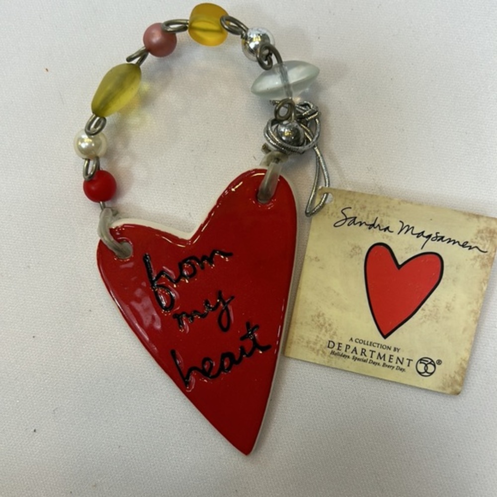 Sandra Magsamen Collection by Department 56 Ceramic Heart Trinket NWT